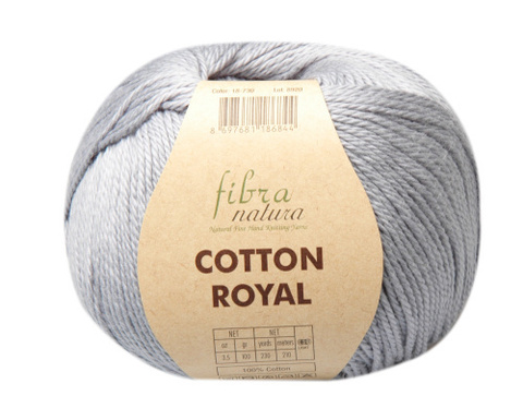 Пряжа Fibra Natura Cotton Royal 730 серый (уп. 5 мотков)