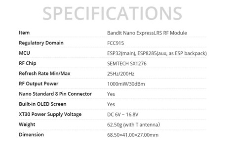 Передающий модуль Radiomaster Bandit ELRS Nano 1 Вт 915 МГц