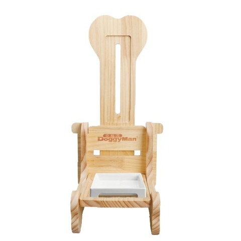 Обеденный стол с миской под поилку из натурального дерева для кошек и собак