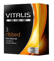 Ребристые презервативы VITALIS PREMIUM ribbed, 3 шт