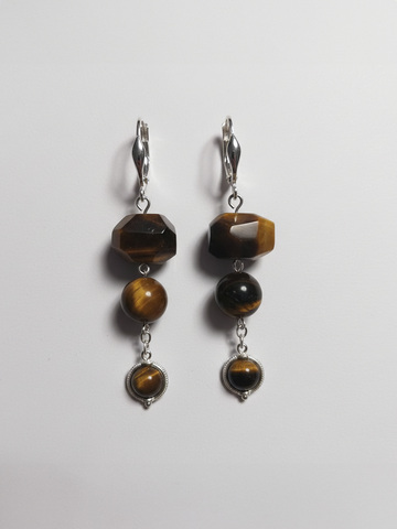 Серьги из тигрового глаза