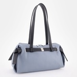 Сумка Саломея 2032 гладкий серо-голубой + черный