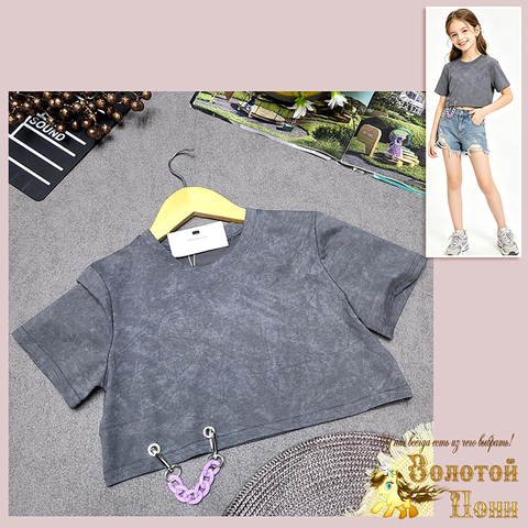 Футболка кроп-топ д (9-13) 260415-WD221