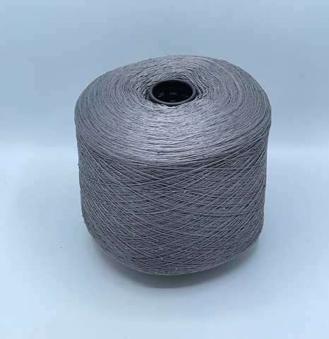 Бобинная пряжа, Linette Pailletes, 450м, 80% Лен, 20% Полиэстер(пайетка), Темно-серый+пайетка. 39396