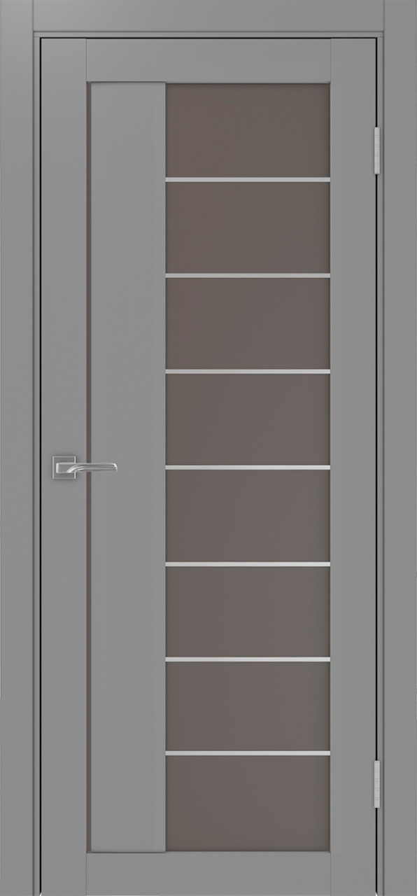 Дверь межкомнатная Оптима Порте Турин 524.22 АСС молдинг SC, цвет серый, экошпон, стекло бронза