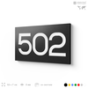 Номер на дверь 502, табличка на дверь для офиса, квартиры, кабинета, аудитории, склада, черная 120х70 мм, Айдентика Технолоджи