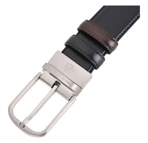 Ремень мужской Piquadro C11, чёрный/коричневый, кожа натуральная (CU3049C11/NM)