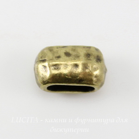 Бусина для шнура 6х2 мм TierraCast 10х6х6 мм (цвет-античная латунь) ()