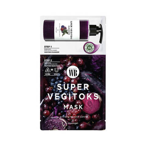 Wonder Bath Маска на тканевой основе Wonder Bath Super Vegitoks Mask (2Teps) Purple Mask (3 мл/25 мл)
