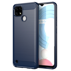 Синий защитный чехол для смартфона OPPO Realme C21, серии Carbon от Caseport