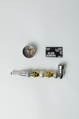 Трубка сувенирная в блистере+сеточки+гриндер 13 см JR-83