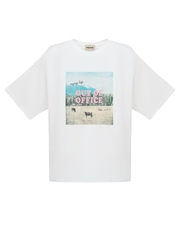Белая оверсайз футболка Out of office
