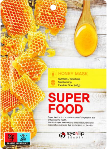 Eyenlip Маска на тканевой основе с экстрактом меда Super Food Mask # Honey