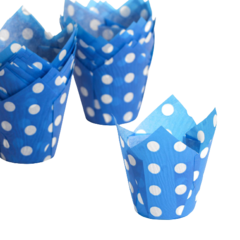 Форма  Тюльпан Синий в белый горох 1 шт.