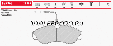 FVR968 Тормозные колодки дисковые OE 'PREMIER' CITROËN JUMPER 425119. FIAT DUCATO. PEUGEOT BOXER