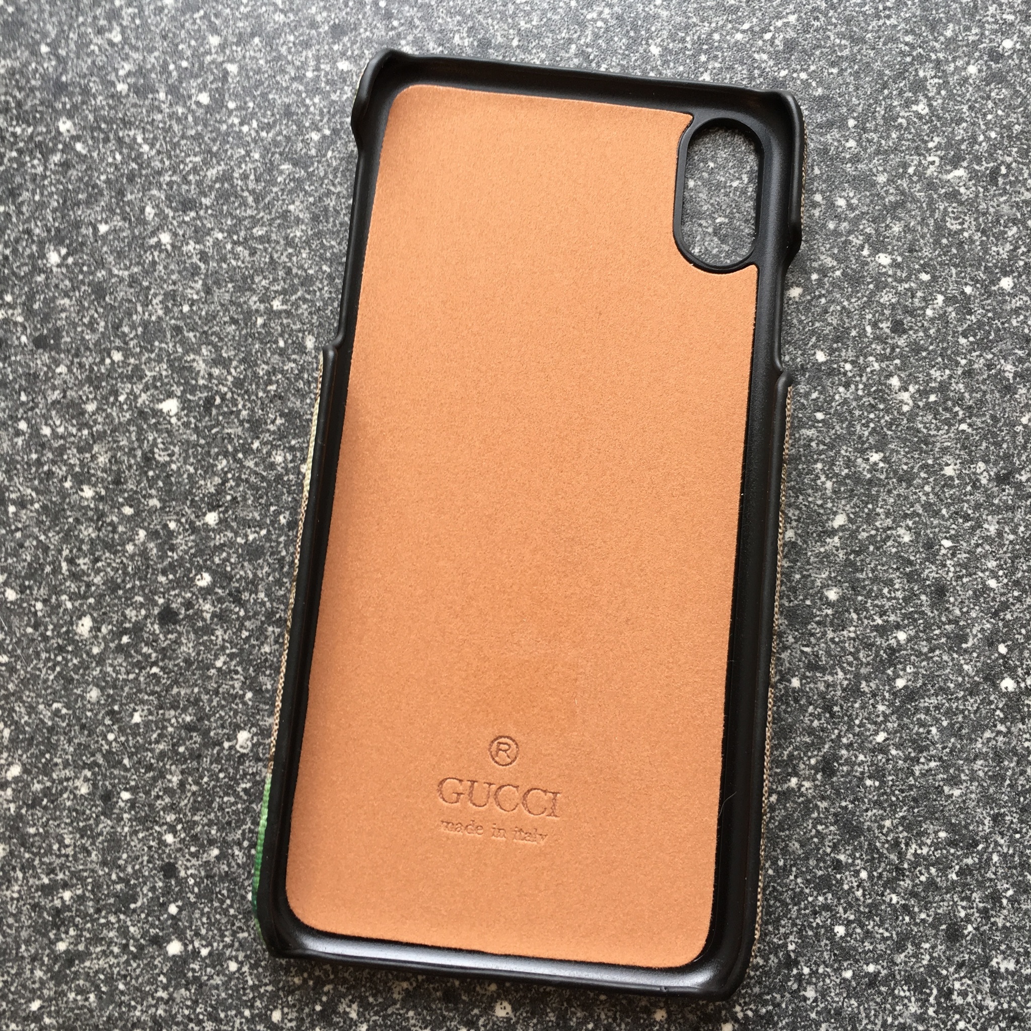 Чехол Gucci для iPhone XR: Бежево-черный