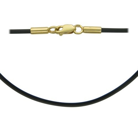 0РЛ030434- Каучуковый шнур (гайтан) для подвесок с замками из желтого золота 585 пробы