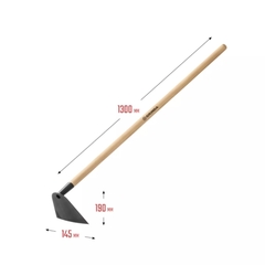 GRINDA GH-190 WOOD, 190 x 145 x 1300 мм, трапециевидный профиль, углеродистая сталь, антикор. покрытие, деревянный черенок, мотыга (39597)