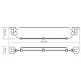 Aland K-8544 Полка стеклянная с бортиком