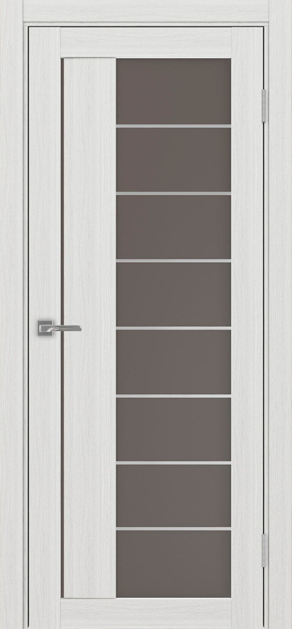 Дверь межкомнатная Оптима Порте Турин 524.22 АСС молдинг SC, цвет серебристый ясень, экошпон, стекло бронза