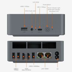 Мини-ПК Beelink EQR5 AMD Ryzen 7 5825U 8-ядерный, 16-потоковый, 4.5 ГГц, 16Гб 500Гб SSD, серый