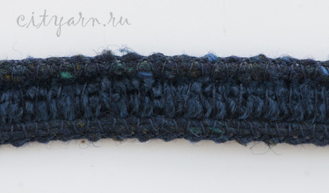 Тесьма велюровая, цвет глубокий синий с твидовой отделкой, B10476/2, ширина 1.5 см, цена указана за 50 см.