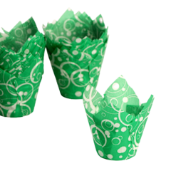 Форма Тюльпан Зеленый с белыми кольцами  1 шт.
