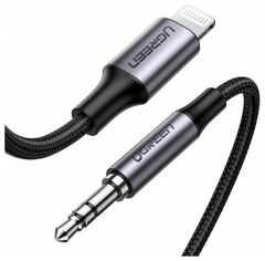 Кабель Ugreen 3.5 мм jack (F), Apple Lightning (M) серый