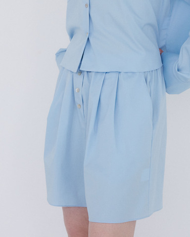 Шорты из смесового хлопка голубой