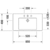 Duravit Vero Раковина для мебели без перелива, с 1 отв. под смес., 850x490мм, Цвет: Белый 329850041