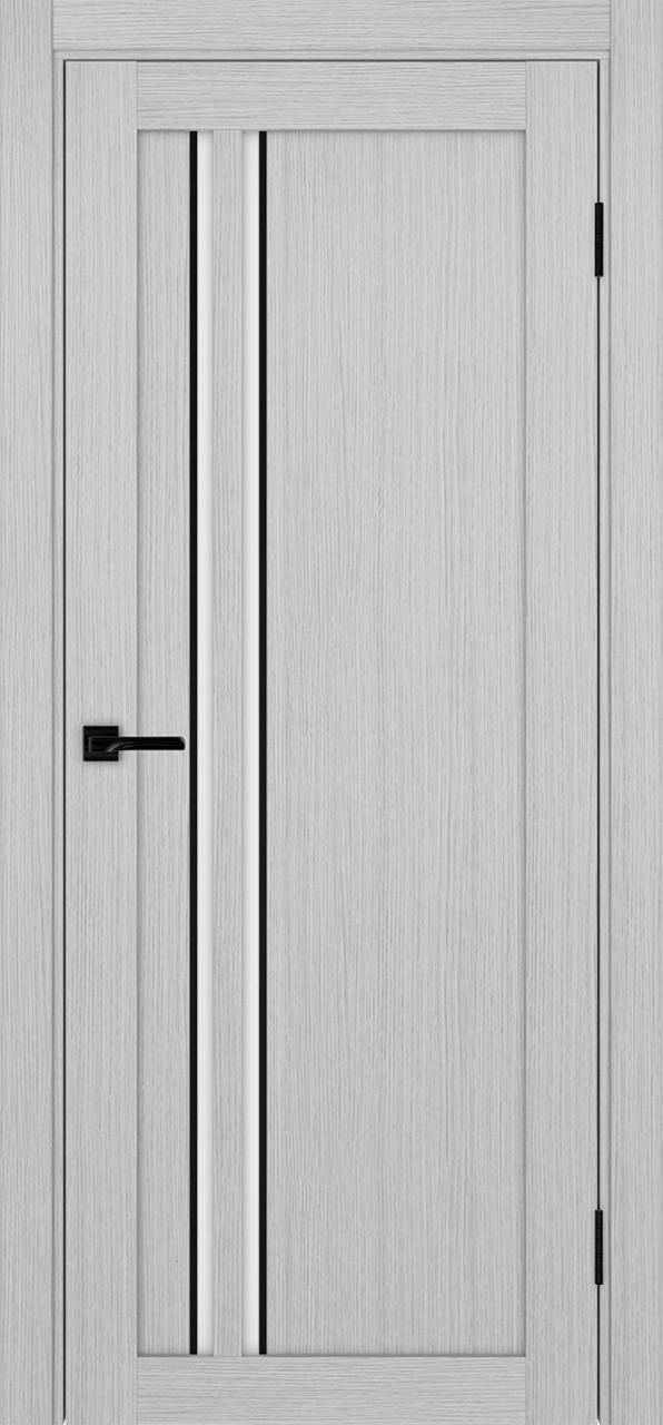 Дверь межкомнатная Оптима Порте Турин 525.121 АПС молдинг SB, цвет серый дуб, экошпон, стекло мателюкс