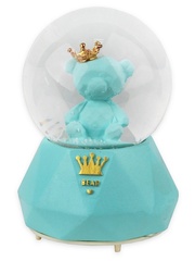 Сувенир музыкальный водяной шар Мишка,голубой