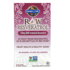 Garden of Life, RAW Resveratrol, 350 мг, 60 веганских капсул