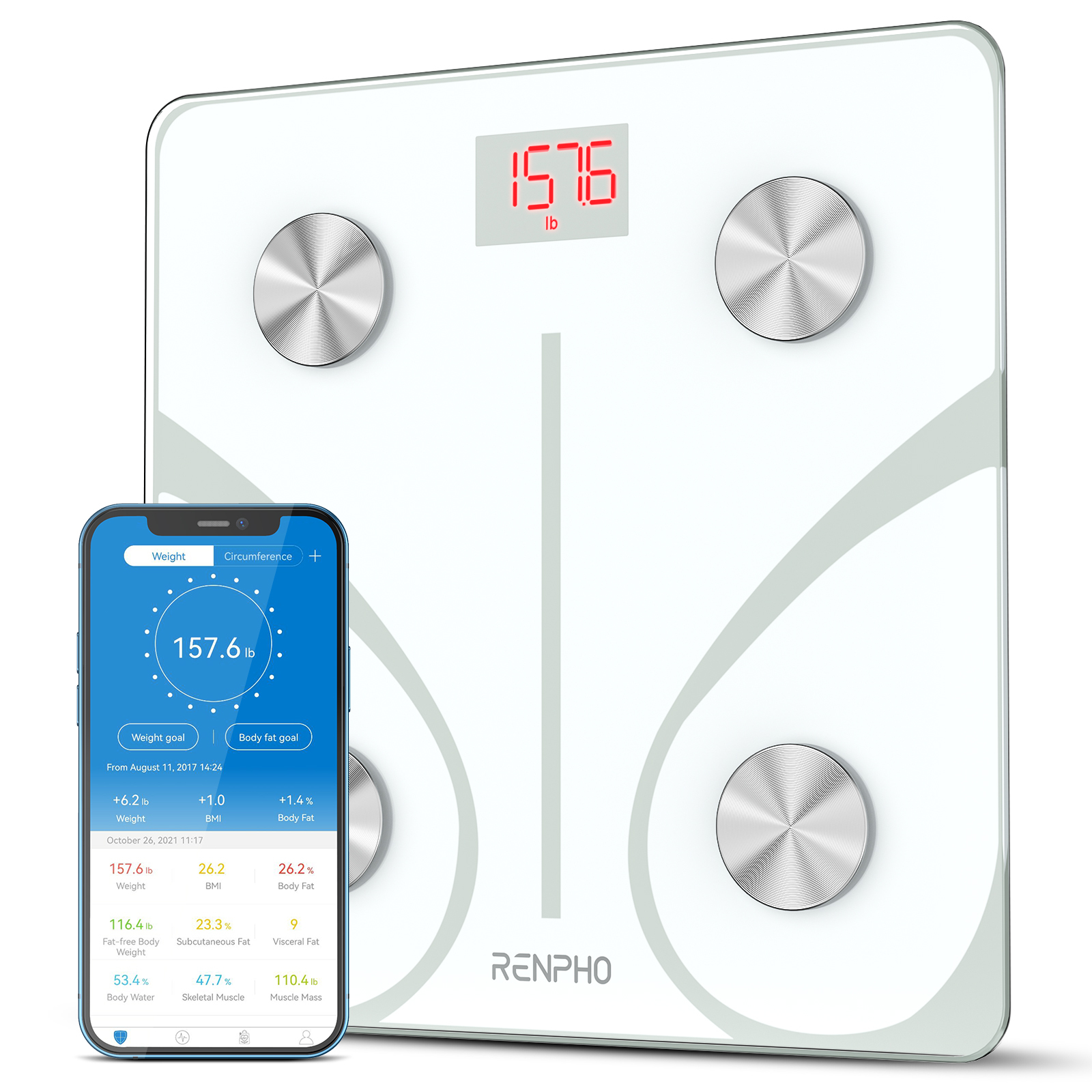 Умные весы Renpho Elis 1 Smart Body Scale ES-32MD – купить за 4 199 ₽ |  Renpho Официальный магазин