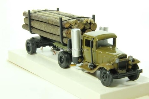 GAZ-42 Timber trailers gas generator with wood LOMO-AVM 1:43