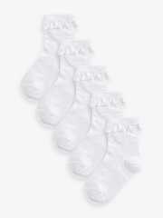 Носки хлопковые с рюшами для девочки Next 679-162, 5 шт., Белый