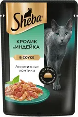 Sheba пауч для взрослых кошек (кролик и индейка) желе 75 г