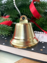 Колокольчик металлический, для декора и творчества, размер 4 см, цвет золотой, набор 5 шт