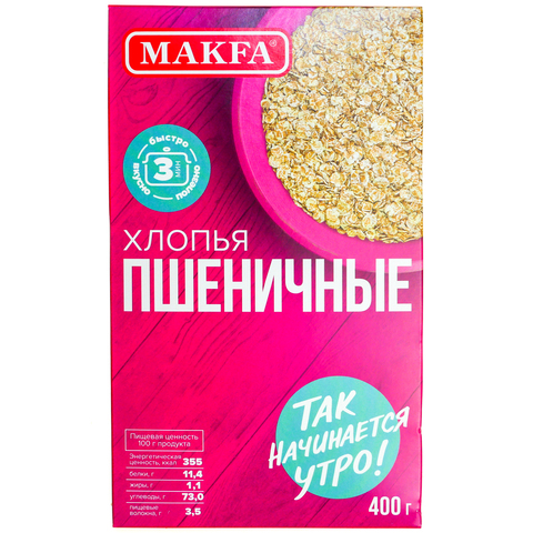 Хлопья Макфа пшеничные 400г, шт