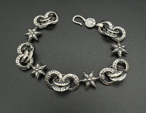 Браслет ЗВЕЗДЫ из стали с посеребрением style by CHROME HEARTS