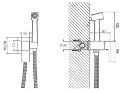 Смеситель гигиенический BELZ B55805-5 латунь, брашированное золото