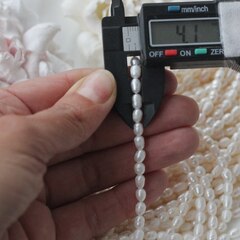 Жемчуг натуральный речной, рис, 5-6,5 мм, 1 нить, Ж020