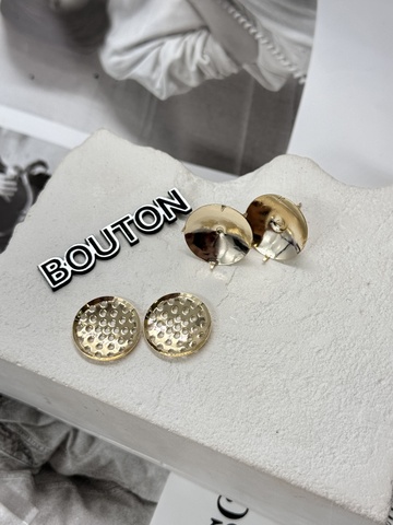 Комплект золотистых заготовок для серег с шипами и основой 2 шт