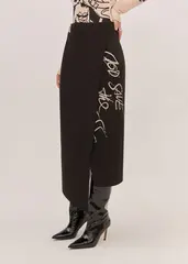 Юбка-миди GOD SAVE THE PRINCESS черного цвета