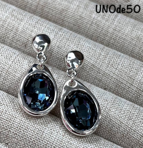 Серьги UNOde50 с овальными аквамариновыми вставками