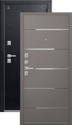 Теплая дверь входная Центурион С-108 (2026), 2 замка, 2 мм металл, (черный муар+базальт кашемир)