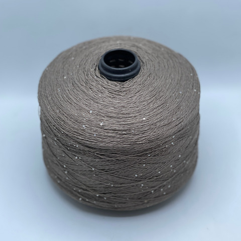 Бобинная пряжа, Linette Pailletes, 450м, 80% Лен, 20% Полиэстер(пайетка),Античная бронза+пайетка.37921