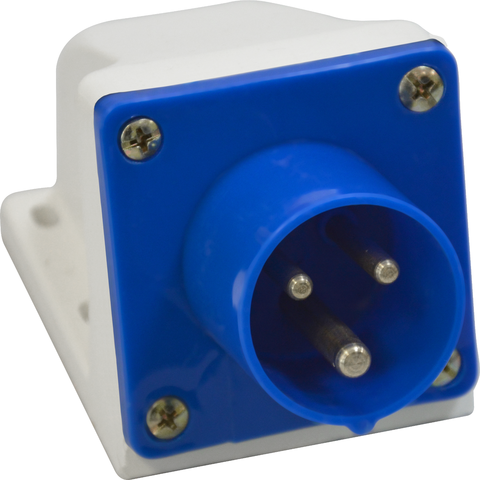 Вилка для монтажа на поверхность 513-16А-6h-220AC-2P+PE-IP44