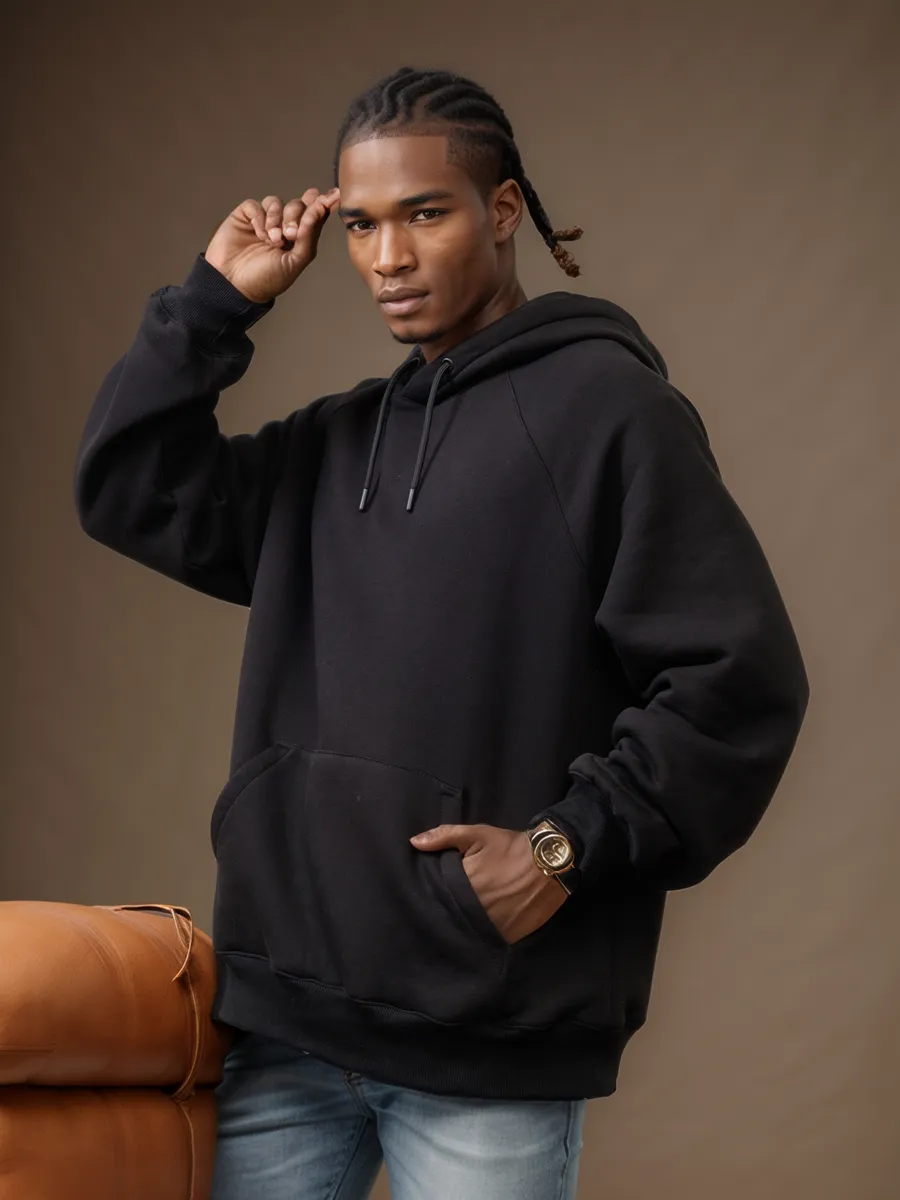 Худи с флисом оверсайз с капюшоном