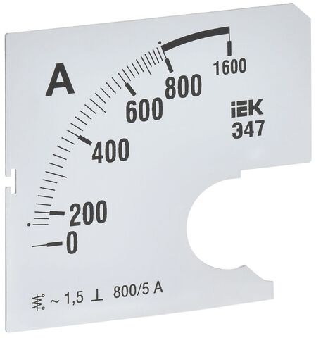 Шкала смен. для амперметра Э47 800/5А-1,5 72х72мм IEK